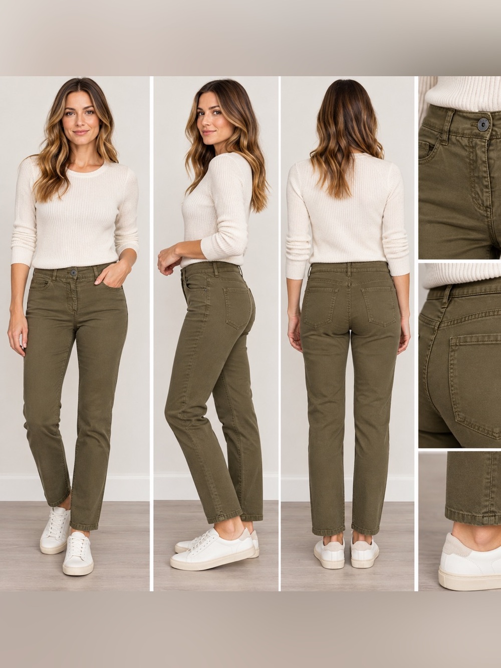Theory Woman’s Size 10 Straight Leg Pants Jeans - Olive Army Green